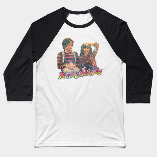 Vintage Mork & Mindy 1978 Baseball T-Shirt by GisarRaveda